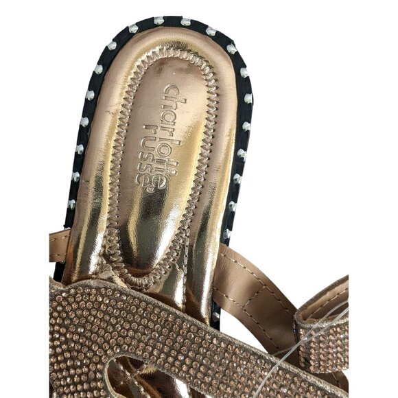 Charlotte Russe Rose Gold Thong Sandals Size 8 Women New Never Worn - Picture 2 of 7